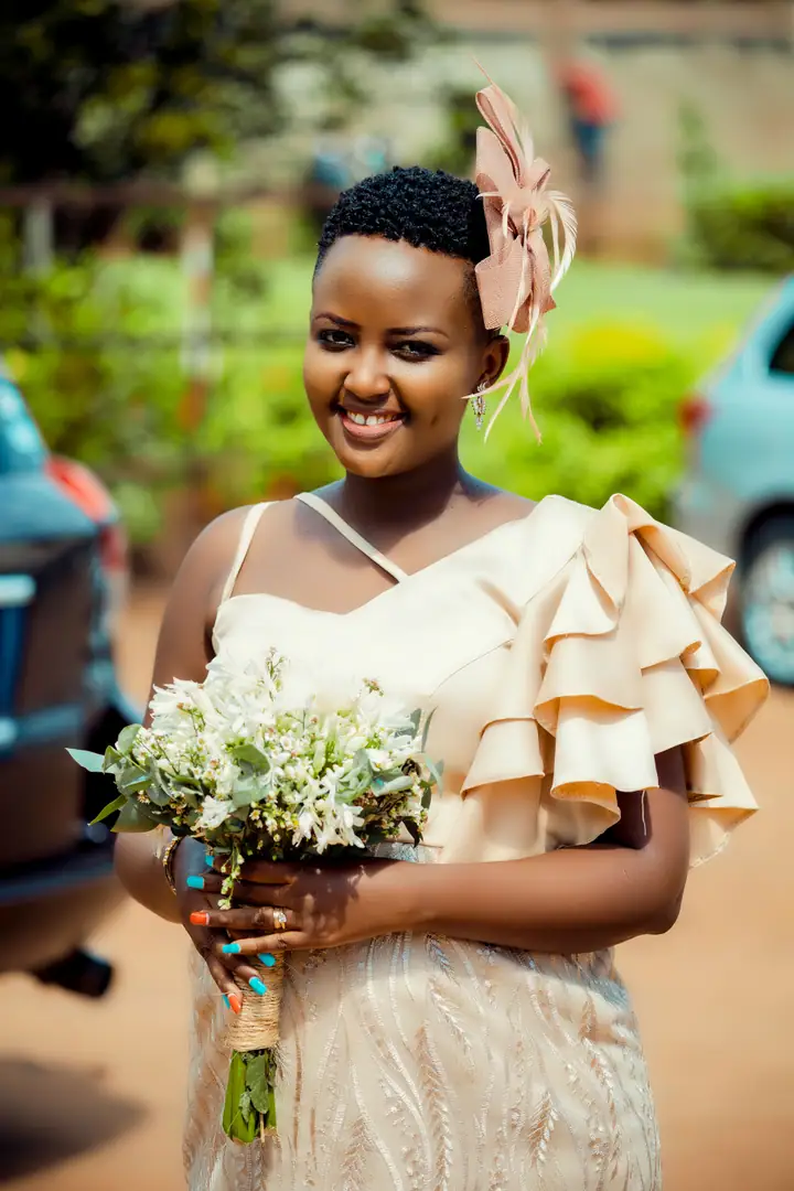Jane holding flowers